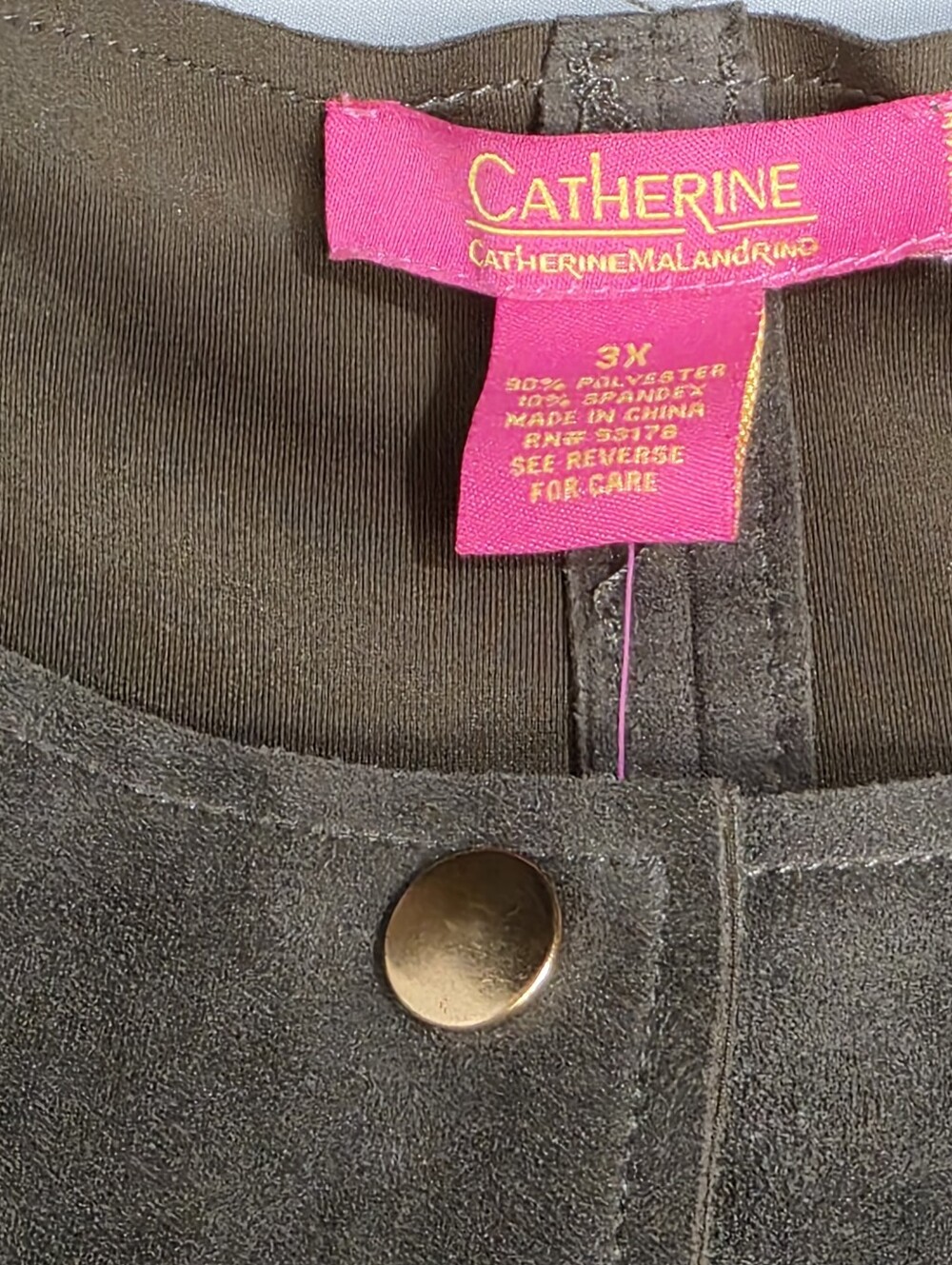 Catherine Malandrino Womens Size 3X Taupe Faux Suede Long Coat Jacket Duster - Picture 5 of 10